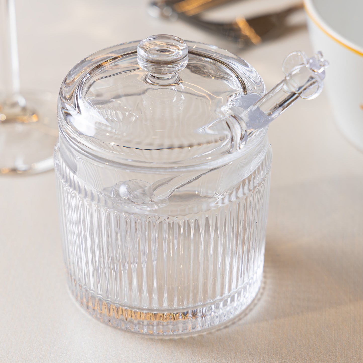 Meleira de Vidro com Tampa